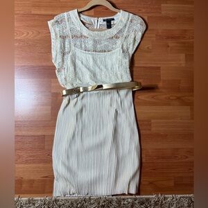 Elegant Cream Lace Dress by MNG Collection